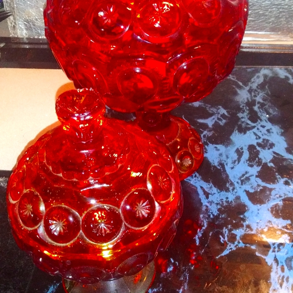 Amberina 2 candy dishes selling as a set